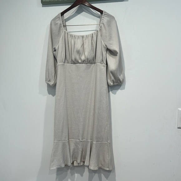 Gilli Quite Luxury Cream 3/4 Sleeve textured mini Dress women’s large new - Picture 6 of 6